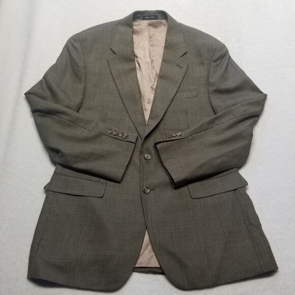 CHAPS Mens 40R Sport Coat Blazer Brown 100% Wool 2 Button Notch Lapel Classic - Picture 1 of 10